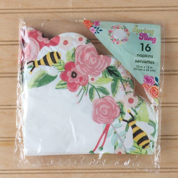 32 Decorative Springtime Napkin Bundle - Two Designs - Scalloped Edges - Picture 3 of 6